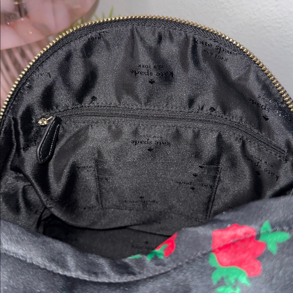 Kate Spade Black Rose Pattern Backpack - Picture 11 of 14